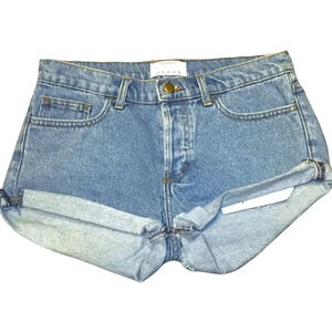 American Apparel Light Wash Mid Rise Rolled Denim Shorts Women’s Size 25